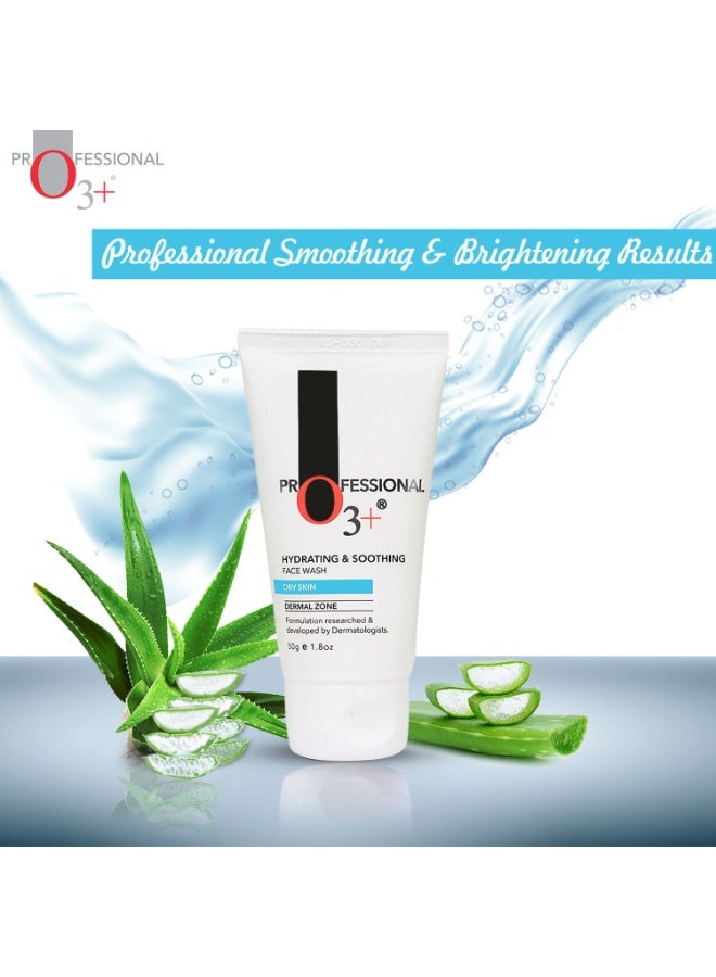 O3+ Hydrating & Soothing Face Wash with Aloe Vera and Cucumber Extracts, 50g - Image 4