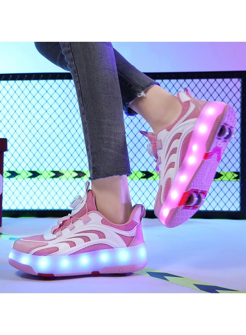 KUYING New Four-Wheel Skate Shoe Luminous Pulley Shoes 