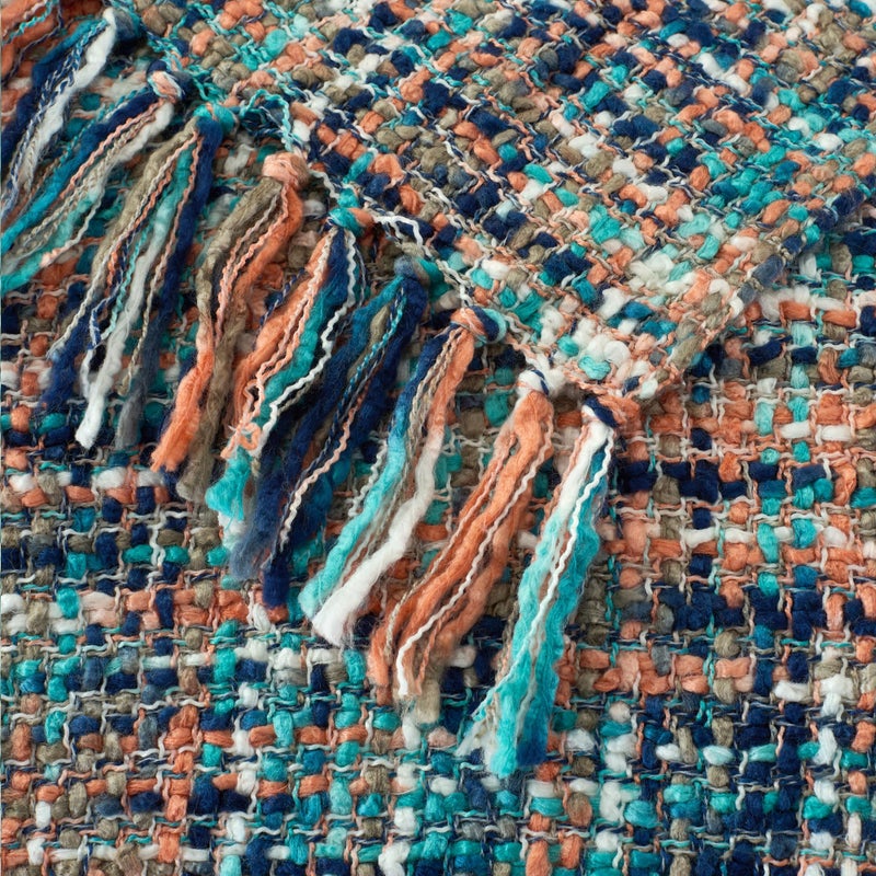 GINAMUSE Multi-Color Pink Cable Woven Throw Blanket for Couch,50"X60" Boho Style Textured Blankets for Home Decor,Super Soft Warm Cozy Chunky Blanket with Decorative Tassels for Bed and Sofa - Image 4