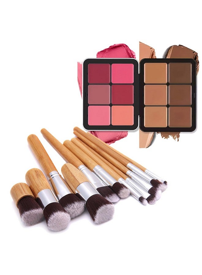 FantasyDay 6 Colors Cream Concealer and Face Blush Palette, FantasyDay Long Lasting Full Coverage Conceals Corrects Foundation Camouflage Contour Kit for Correcting Dark Circles Acne Blemish + 11 Makeup Brush - Image 2