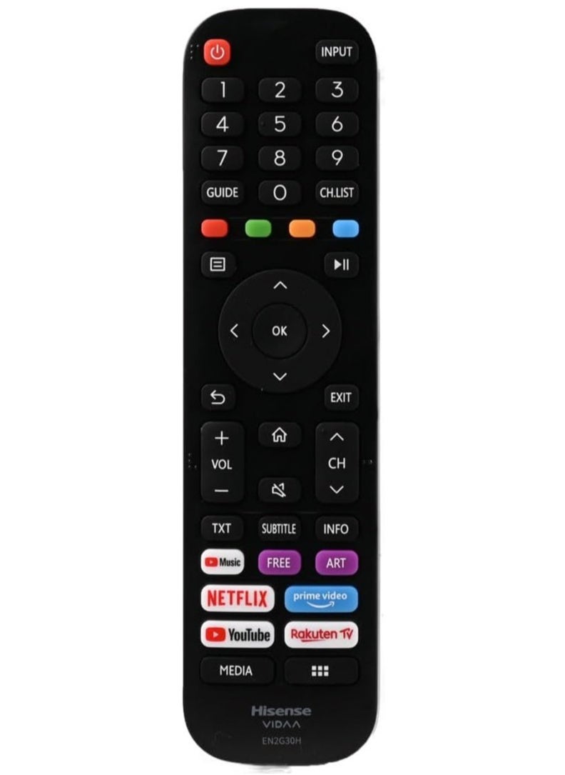 Hisense جهاز التحكم عن بُعد SmartGrist VIDAA EN2G30H - جهاز تحكم عالمي لتلفزيونات VIDAA، تصميم مريح مع تنقل سهل - Image 2