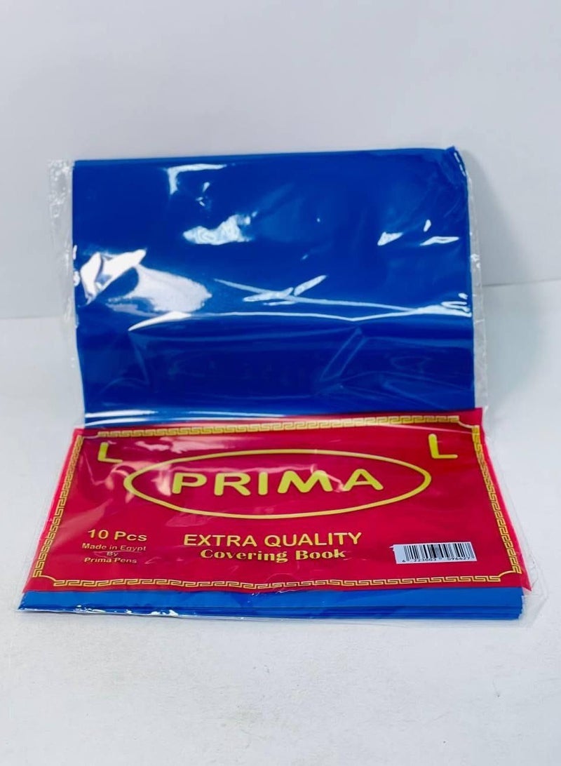 بريما جلاد الكشكول الكبيراللميع  الجلاد البلاستيك بجراب  الكيس : ١٠ جلدات   غلاف كتاب بريما لوكس ازرق - Image 1