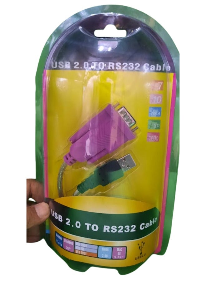 USB 2.0 to RS-232 Converter Cable | Plug-and-Play Serial Adapter | High-Speed Data Transfer - Image 1
