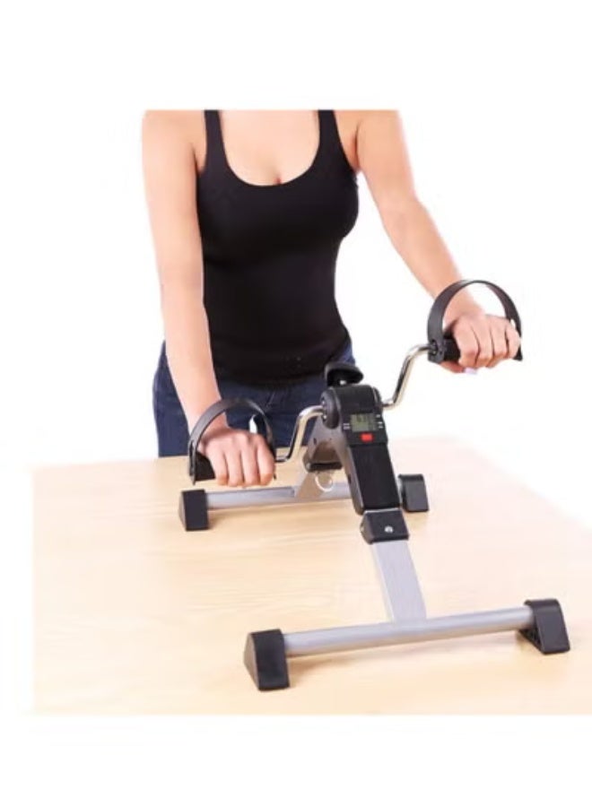 Folding Pedal Exerciser - Mini Exercise Bike Under Desk Bike Pedal Exerciser with LCD Display for Arms and Legs Workout, Portable Desk Bike Peddler Machine for Adults & Seniors - Image 3