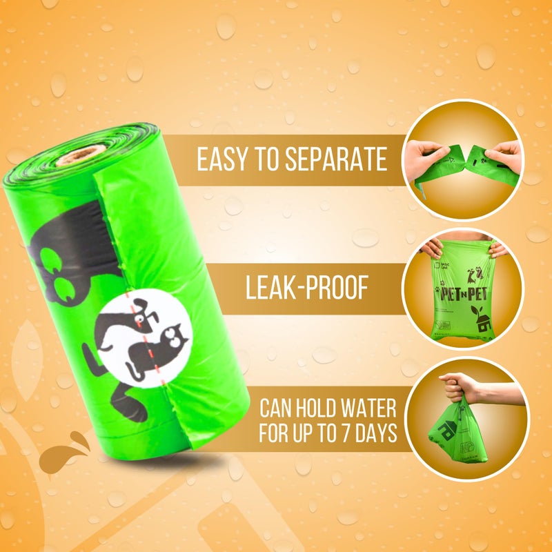 Pet N Pet 270 Counts Green Poop Bags for Dogs, 38% Plant Based & 62% PE Extra Thick Dog Poop Bags Rolls, 9" x 13", Unscented Dog Waste Bag, Pet Supplies for Dogs - Image 3