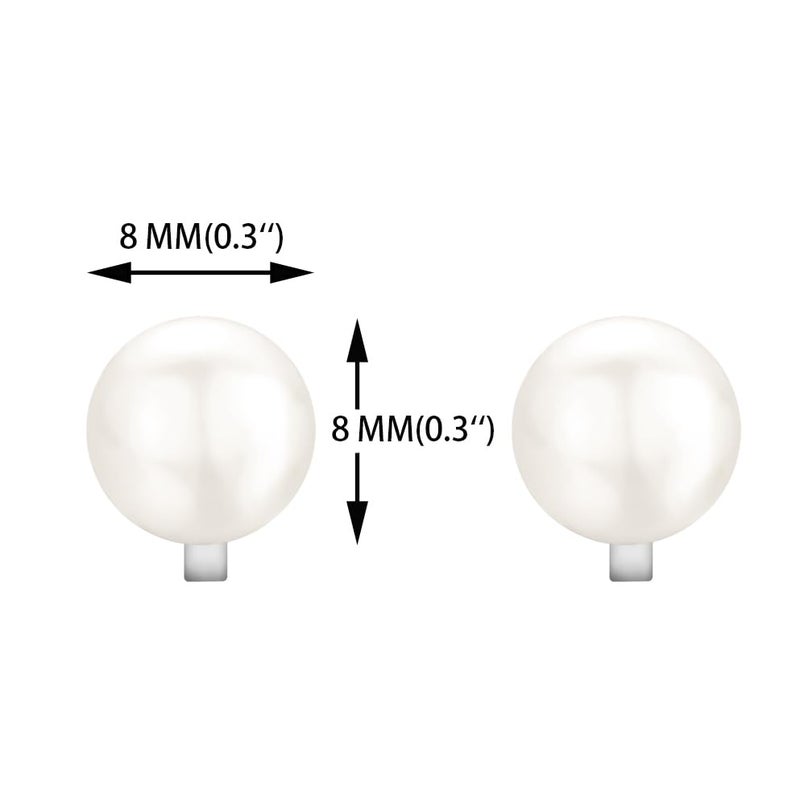 YOQUCOL 8mm Simulated Freshwater Pearl Clip On Earrings Not Pierced Elegant Stud Jewelry For Women - Image 2