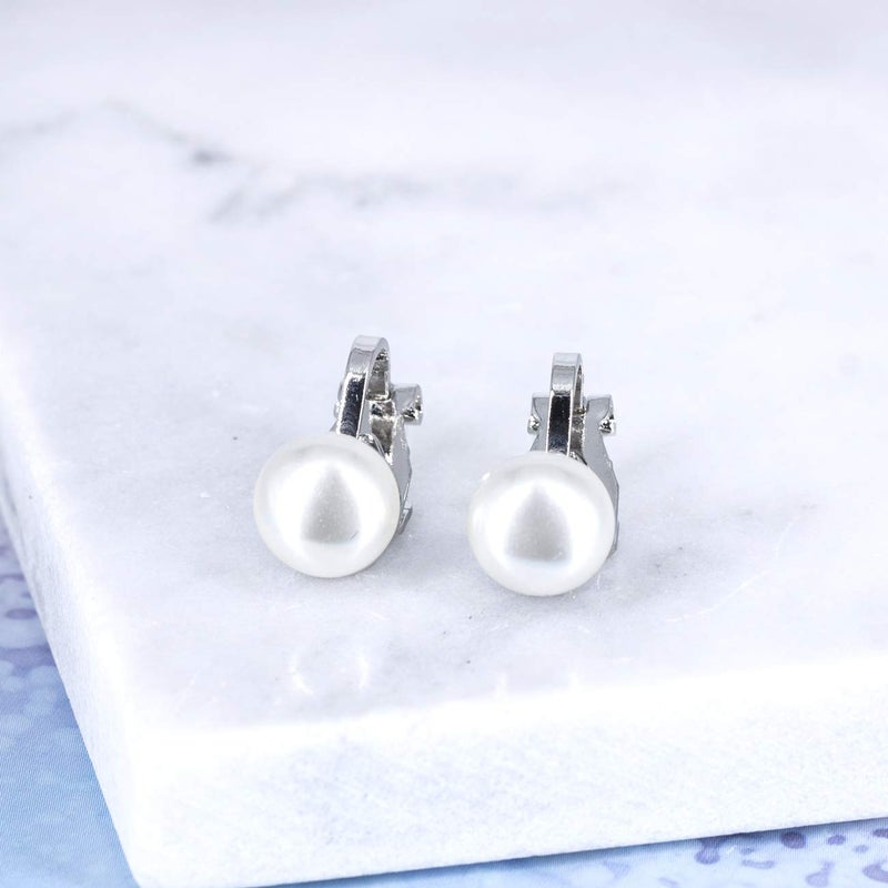 YOQUCOL 8mm Simulated Freshwater Pearl Clip On Earrings Not Pierced Elegant Stud Jewelry For Women - Image 5