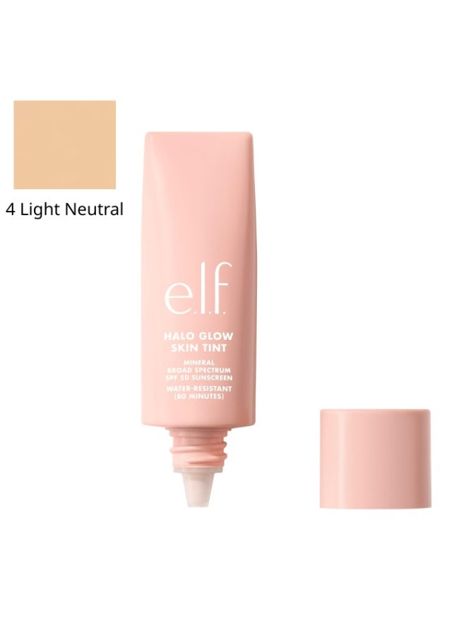 elf Halo Glow Skin Tint SPF 50, Tinted Moisturizer For Light, Creates A Natural Glow, 4 Light Neutral - Image 1