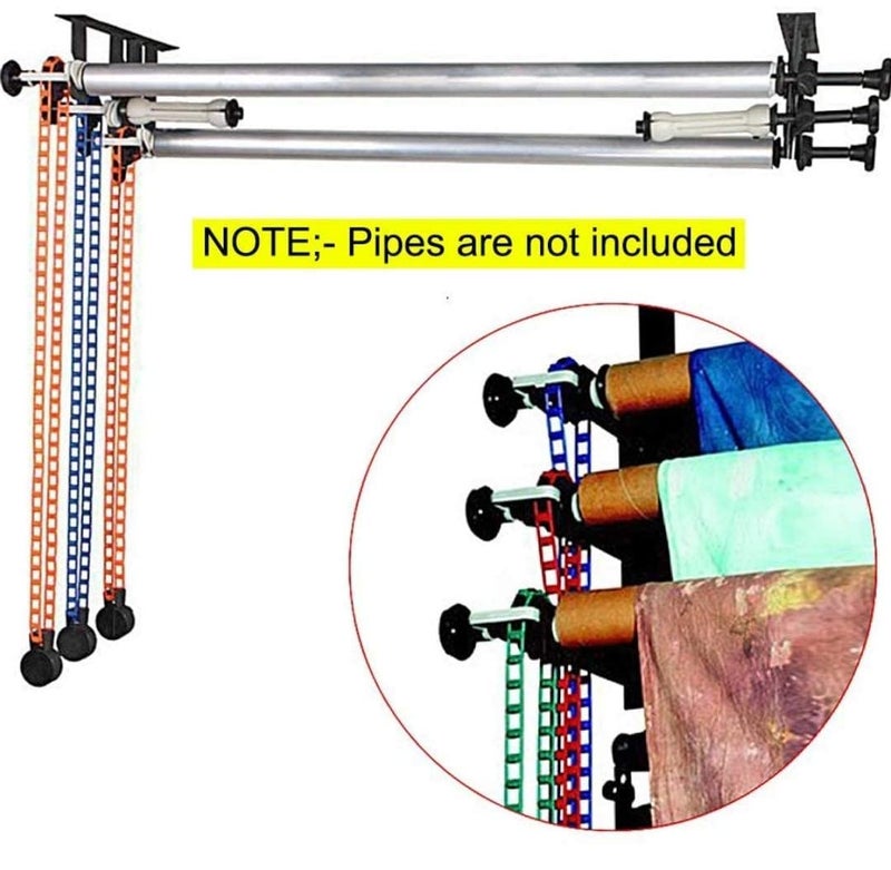 VEEPRO MVPRO Background Support Stand for 3 Rollers Background Ceiling Photo Video Studio and Wall Mounting Manual Backdrop Roller System,Chain pully - Image 2