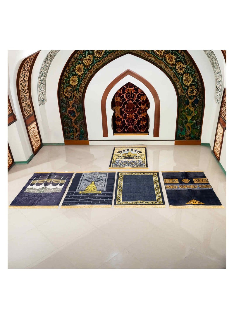 Hilalful Mecca Muslim Prayer Rug - 110 cm x 70 cm | Polyester | Hand Wash | Padded Muslim Prayer Mat for Men & Women | Soft Prayer Carpet Mat for Ramadan, Eid, Wedding, Birthday, Anniversary | Islamic Gift - Image 4
