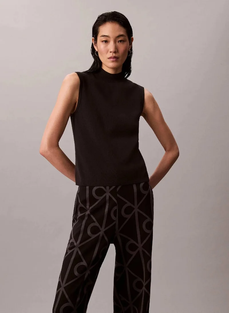 Calvin Klein Emblem AOP Forged Iron/Black Combo Jacquard Logo Pull On Trousers for Women | Best Price UAE