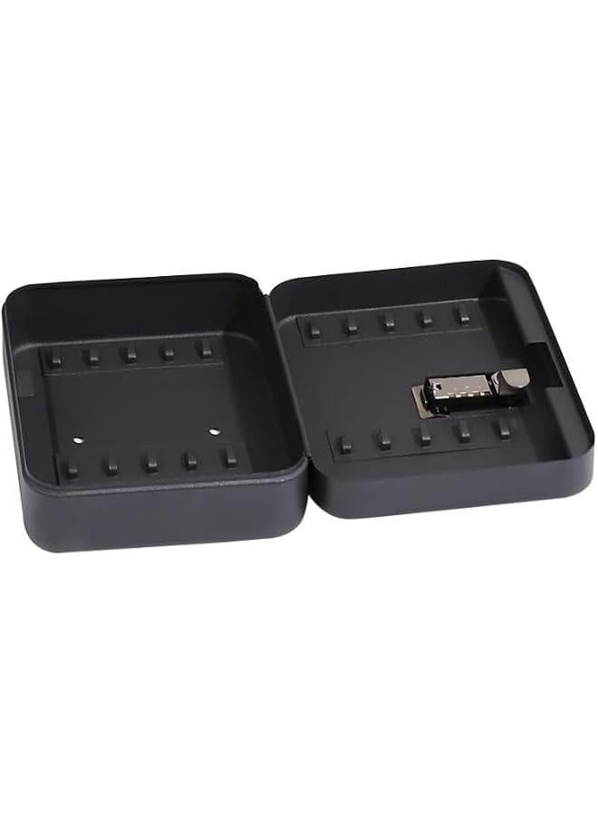 تراسل خزانة تخزين آمنة للمفاتيح ببлок رمز ثلاثي الأرقام - تتضمن المعدات التثبيتية وسوم المفاتيح - حل أمان مثبت على الحائط لمستودعك المنزلي أو المكتبي (أسود 20) - Image 5