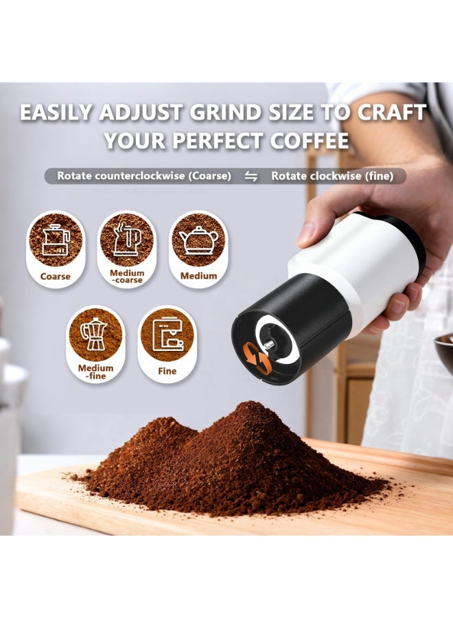 Portable Electric Coffee Grinder,Features a Built-in 1300mAh Rechargeable Battery, Adjustable Grind Settings for Coffee Beans/Grains,Portable Coffee Grinder for Home,Camping and Travel Use - Image 2