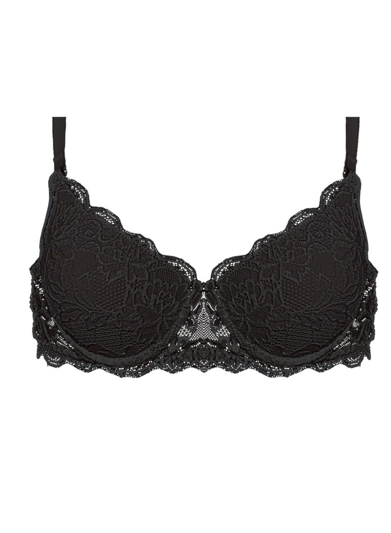 Dadoush Women's padded bra made of light and soft fabric, push-up bra with elegant lace embroidery - Image 1