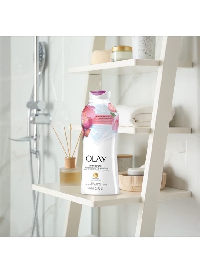 Olay Fresh Outlast Body Wash, Star Apple & Hibiscus, 22 fl oz, Pack of 4 - Image 3
