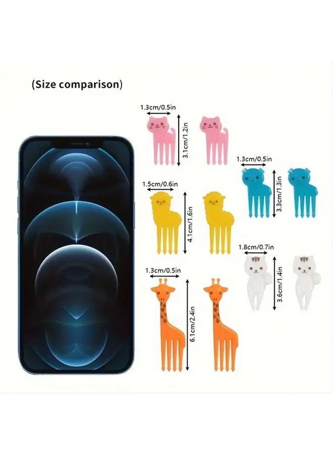 20pcs Random Style Animal Fruit Mini Dessert Forks for Party Platters Picnic - Image 3