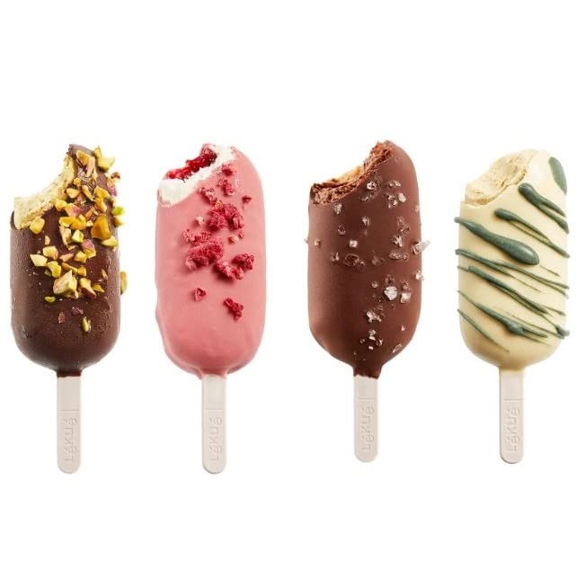 Lekue Lékué Set of 4 Classic Creamy Ice Cream Molds + Toppings Container | Fun Shape Homemade Freezer Ice Pops | Flexible Platinum Silicone for Easy Fill & Unmold | Reusable & Dishwasher Safe| Brown - Image 4