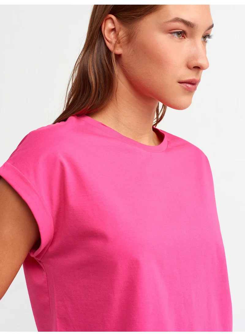 Dilvin 3431 T Sleeve T-Shirt-Dark Fuchsia