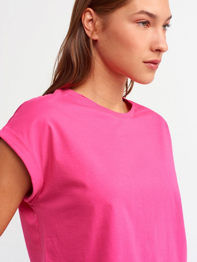 Dilvin 3431 T Sleeve T-Shirt-Dark Fuchsia  - Image 4