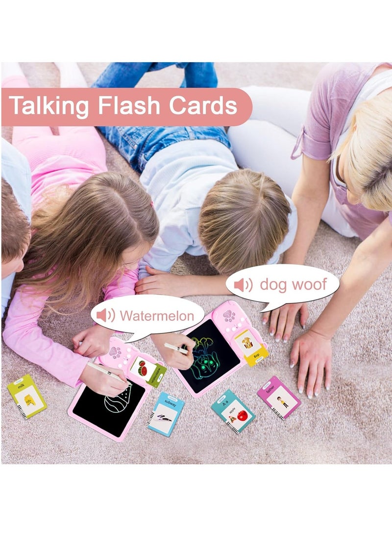 ELTRAZONE Talking Flash Cards with 510 Sight Words, Toddler Toys Gifts for 3 4 5 6 Year Old Boys and Girls, Learning Educational Toys for Kids 5-7, LCD Writing Tablet for Kids (Pink) - Image 2
