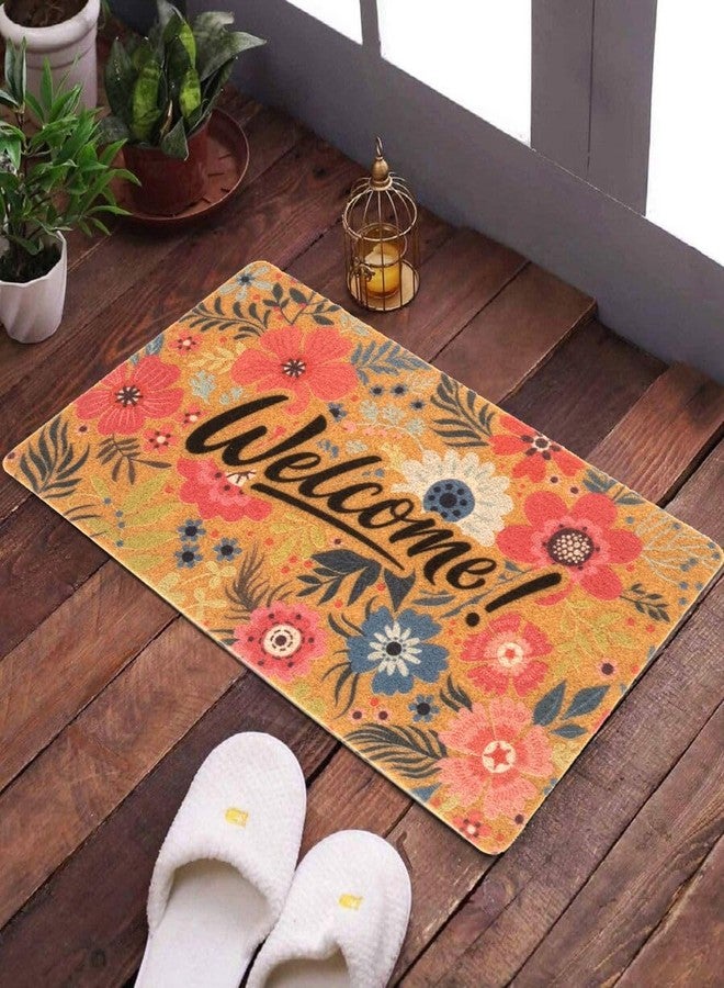FGSS Flower-Welcome-Doormat Outdoor-Entrance - Coir-Non-Slip Floral Seasonal-Spring Summer Indoor Home Decor Front Door Mats - Image 3