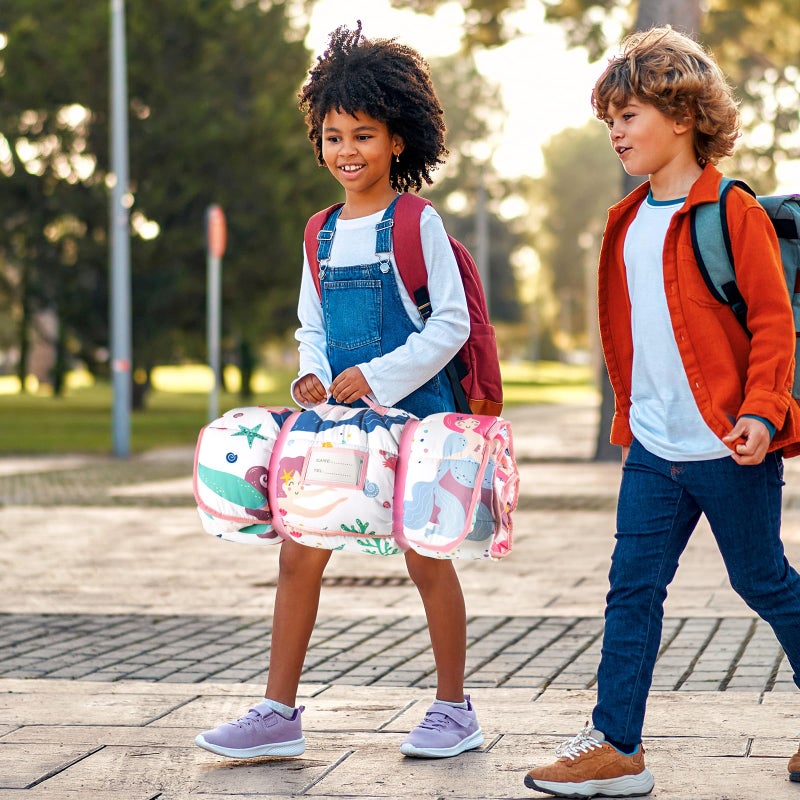 PRIMLECT حصيرة نوم - حصيرة نوم للأطفال مع وسادة وبطانية فليس - 55''*35''*2'' حصيرة نوم للأطفال - حصائر نوم لرياض الأطفال، دور الحضانة - Image 5