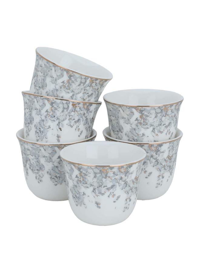 Alsaif Glass Tea Serving Set Pattern 29 Pieces White - Image 3