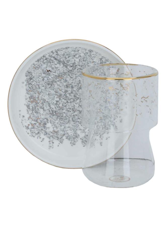 Alsaif Glass Tea Serving Set Pattern 29 Pieces White - Image 4