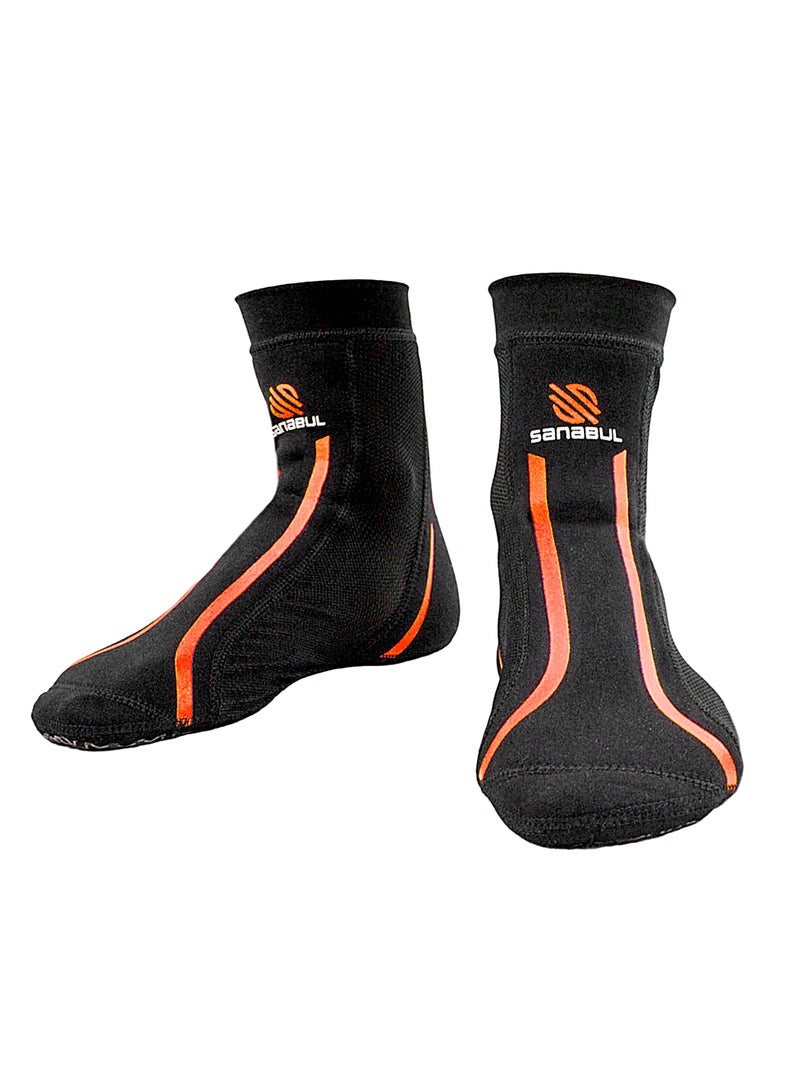 Sanabul  New Item Foot Grip Socks For Men & Women | Mma, Kickboxing, Wrestling, Pilates, Yoga Anti Slip Socks, Non Slip Socks (Large/X-Large, Orange)  - Image 1