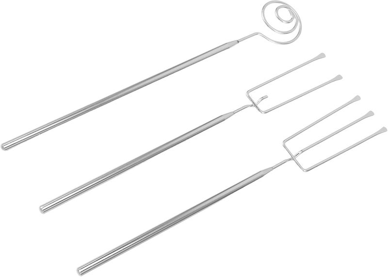 3pcs Stainless Steel Chocolate and Cheese Fondue Fork Set with Spiral and Multi-prong Handles for Home Kitchen Baking and Charcuterie Accessories - Image 1