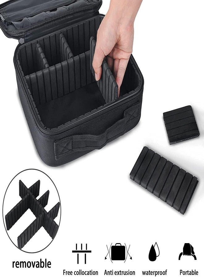 XIBO Makeup Box Adjustable Dividers Makeup Bag Travel Case, Train Case for Cosmetics, Portable Beauty Organizer, Cosmetic Storage Bag with Adjustable Dividers for Make Up and Brushes,Train Case. - Image 5
