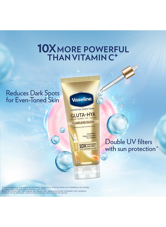 Vaseline Essential Even Tone Gluta Hya Serum Burst UV Body Lotion With Moisturising Petroleum Jelly 200ml - Image 3