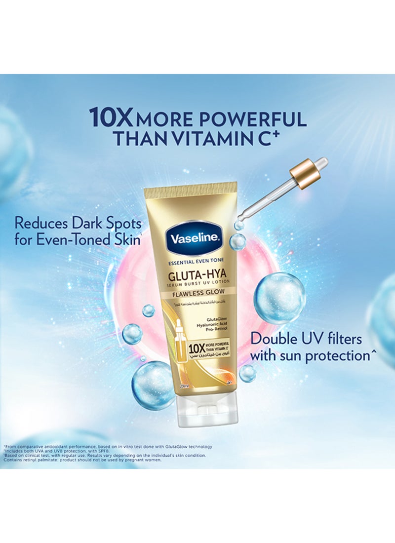 Vaseline Gluta-Hya Serum Burst UV, Flawless Glow, Essential Even Tone Body Lotion - Image 3