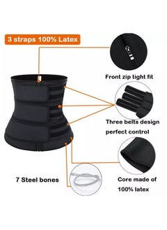 AGD Three in One new Fitness Sport Neoprene Waist Slimming Belt Black  - Image 2
