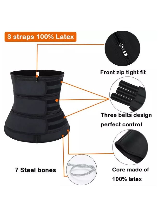 AGD Three in One new Fitness Sport Neoprene Waist Slimming Belt Black - Image 2