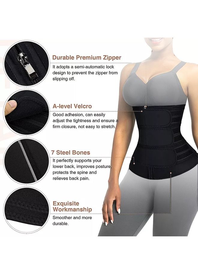 AGD Three in One new Fitness Sport Neoprene Waist Slimming Belt Black - Image 3