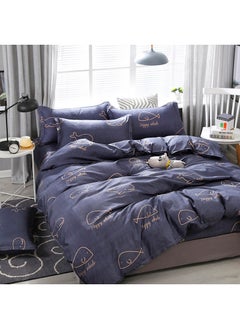 Sharpdo Sharpdo 4-Pieces Bed Sheet Set Polyester Soft Quilt Cover With 1Quilt Cover 200*230cm 1 Flat Sheet and 2 Pillowcases  - Image 3
