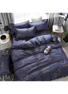 Sharpdo Sharpdo 4-Pieces Bed Sheet Set Polyester Soft Quilt Cover With 1Quilt Cover 200*230cm 1 Flat Sheet and 2 Pillowcases  - Image 1