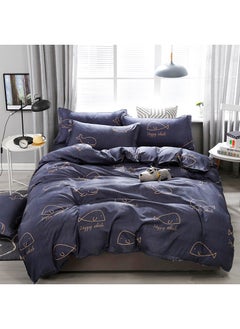 Sharpdo Sharpdo 4-Pieces Bed Sheet Set Polyester Soft Quilt Cover With 1Quilt Cover 200*230cm 1 Flat Sheet and 2 Pillowcases  - Image 2