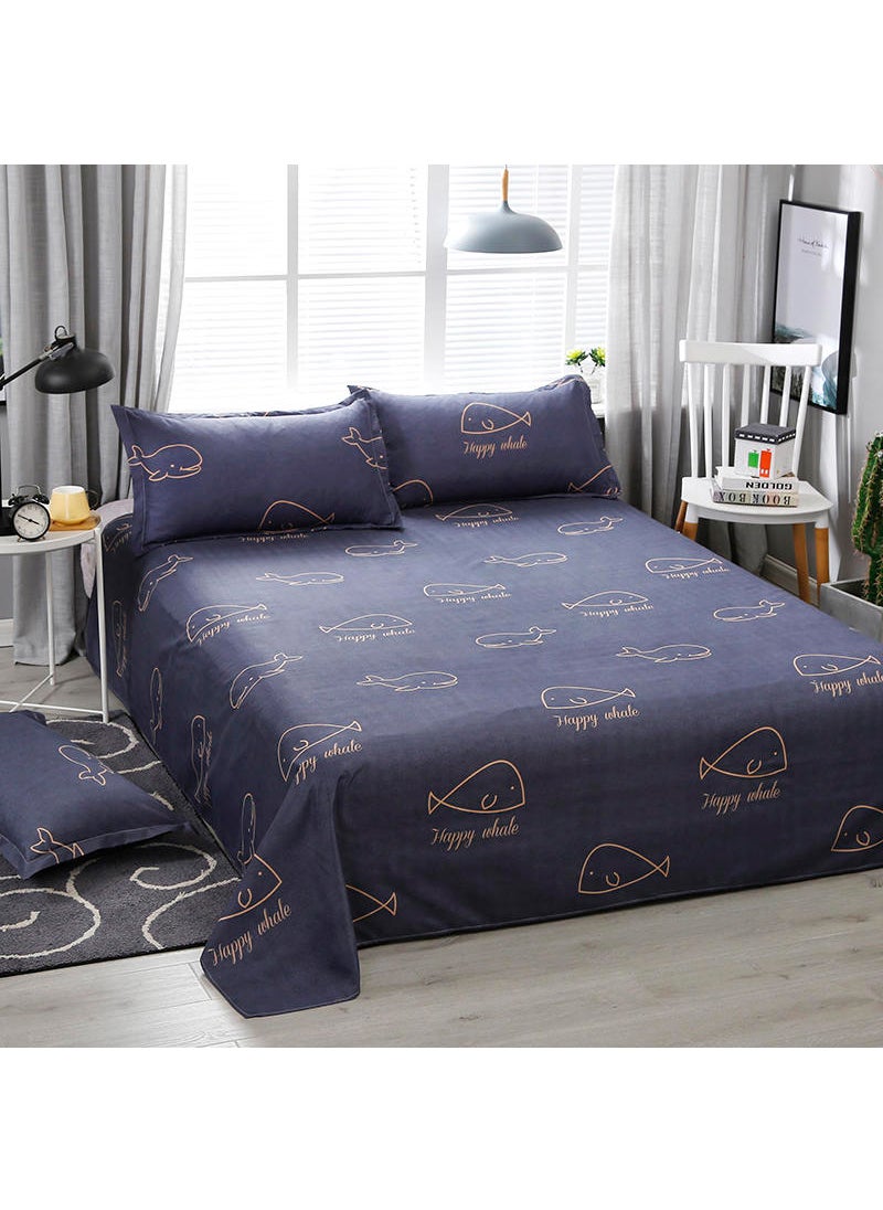 Sharpdo Sharpdo 4-Pieces Bed Sheet Set Polyester Soft Quilt Cover With 1Quilt Cover 200*230cm 1 Flat Sheet and 2 Pillowcases  - Image 4