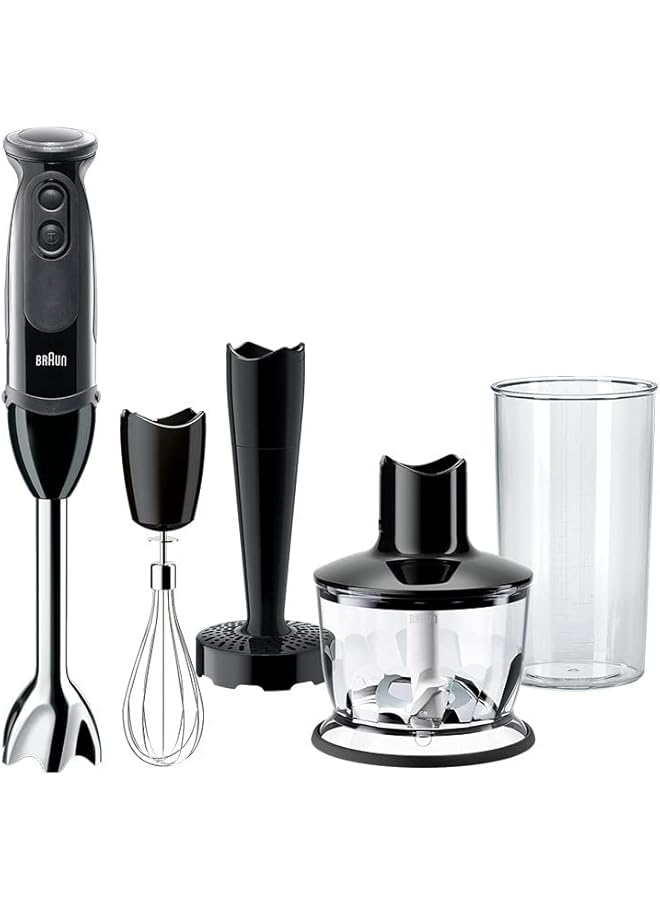BRAUN Multi Quick 5 1000W 21 Speeds 0.500L Chopper 0.600L Beaker Whisk Masher Splash Control Mq5237Bk Black - Image 1