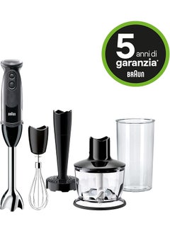BRAUN Multi Quick 5 1000W 21 Speeds 0.500L Chopper 0.600L Beaker Whisk Masher Splash Control Mq5237Bk Black  - Image 2