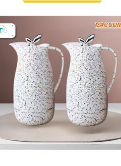 petros Royal Camel 2 Piece Thermos Set 1L + 1L  White Granite/Silver 