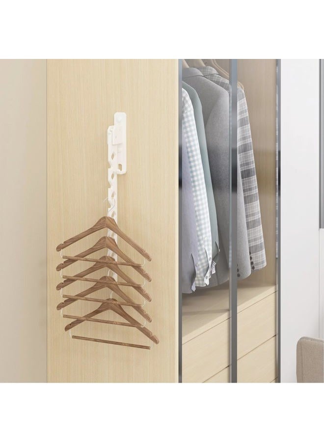 dancrul Wall Mounted Folding Clothes Drying Rack White Laundry Coat Rack Hanger Collapsible Clothing Rack Wall Mount Foldable Drying Rack - Image 4
