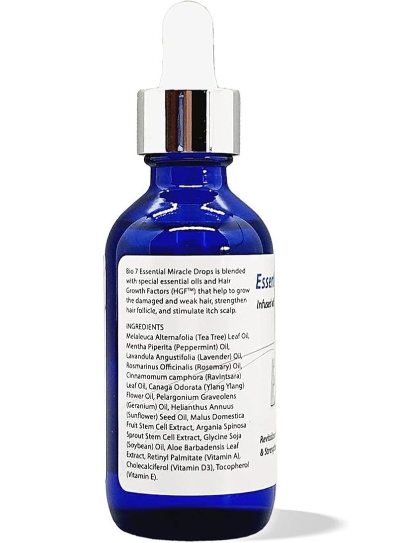 Bio By Natures Bio 7 Essential Miracle Drops Infused with HGF Complex, Revitalizes Hair Follicles & Strengthens Weak Hair - Image 3
