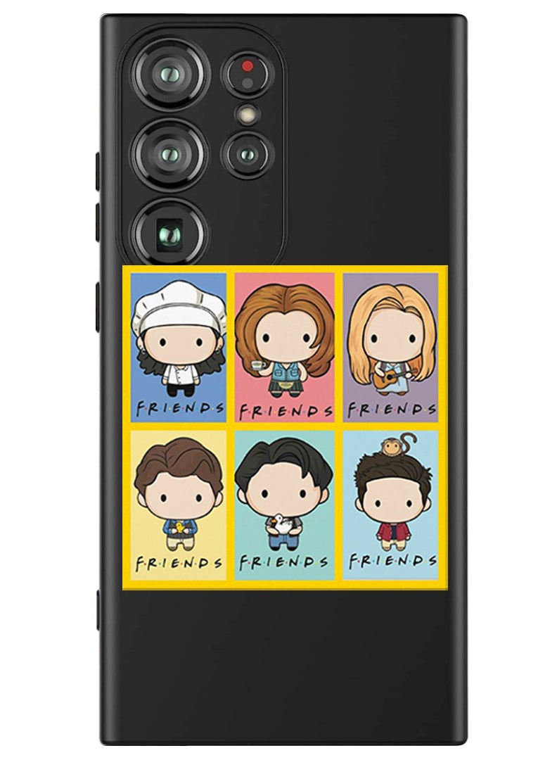 Theodor Protective Slim Fit Case Liquid Silicone Cover with Full Body Protection Anti-Scratch Shockproof Case For Samsung Galaxy S24 Ultra (Black) - friends - Image 1