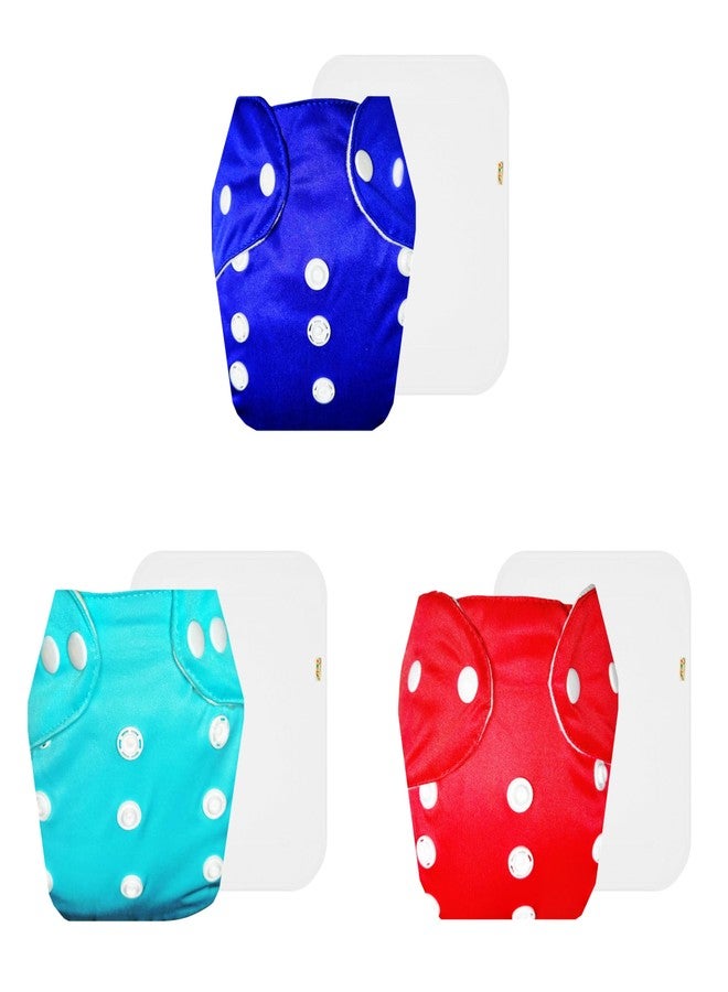 Dumbledo Lite Cloth Diaper with Cotton Insert (Pack of 3) | Dry Feel and Comfortable | Breathable | Adjustable Snaps | All-Day Wear | 3 Months - 2 Years | Unisex Baby - Image 1