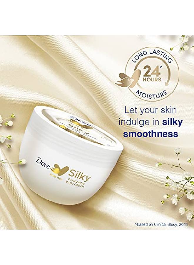 Dove Body Love Silky Pampering Body Cream For All Skin Types Paraben Free 24Hrs Moisturisation With Plant Based Moisturiser Silky Soft Skin 300G - Image 4