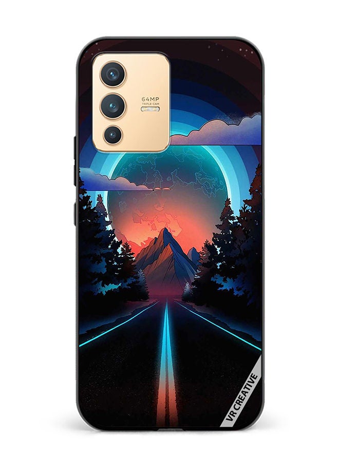 VR CREATIVE Protective Case Cover For Vivo V23 5G Road To Paradise Design Multicolour - Image 1