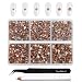 Beadsland 4300pcs Flatback Rhinestones Champagne Rhinestone Nail Gems Round Crystal Rhinestones for CraftsMixed 6 Sizes with Picking Tweezers and Wax Pencil Kit SS6SS20 Light Peach - Image 2